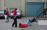 Director and cameraman Peter Hebert shooting a scene from "Lucky - or Not?"