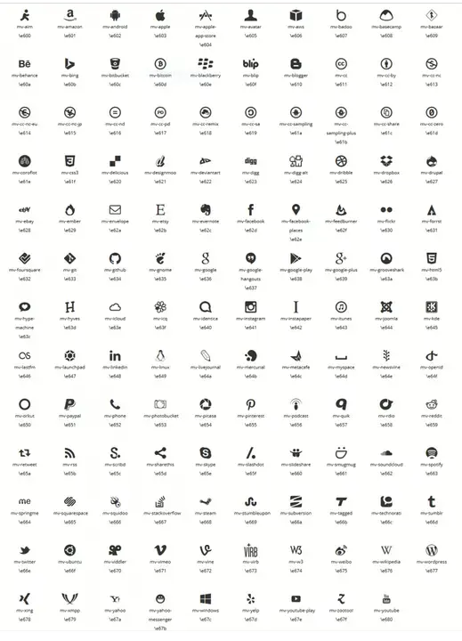 morevectors-icons Glyph set for the icon font