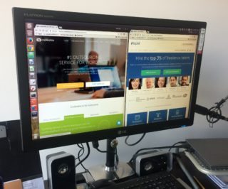 Codeable and Toptal websites on computer monitor